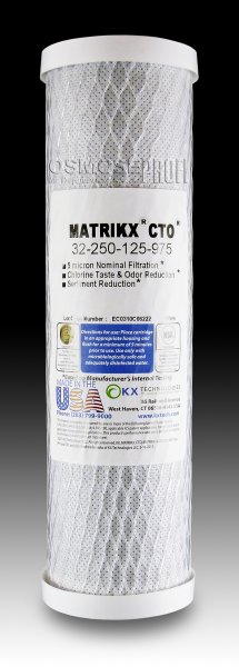 MATRIKX® CTO® - Hochwertiger 5µ CTO Kohleblockfilter, z.B. als 2. Stufe einer 5-stufigen Osmoseanlage